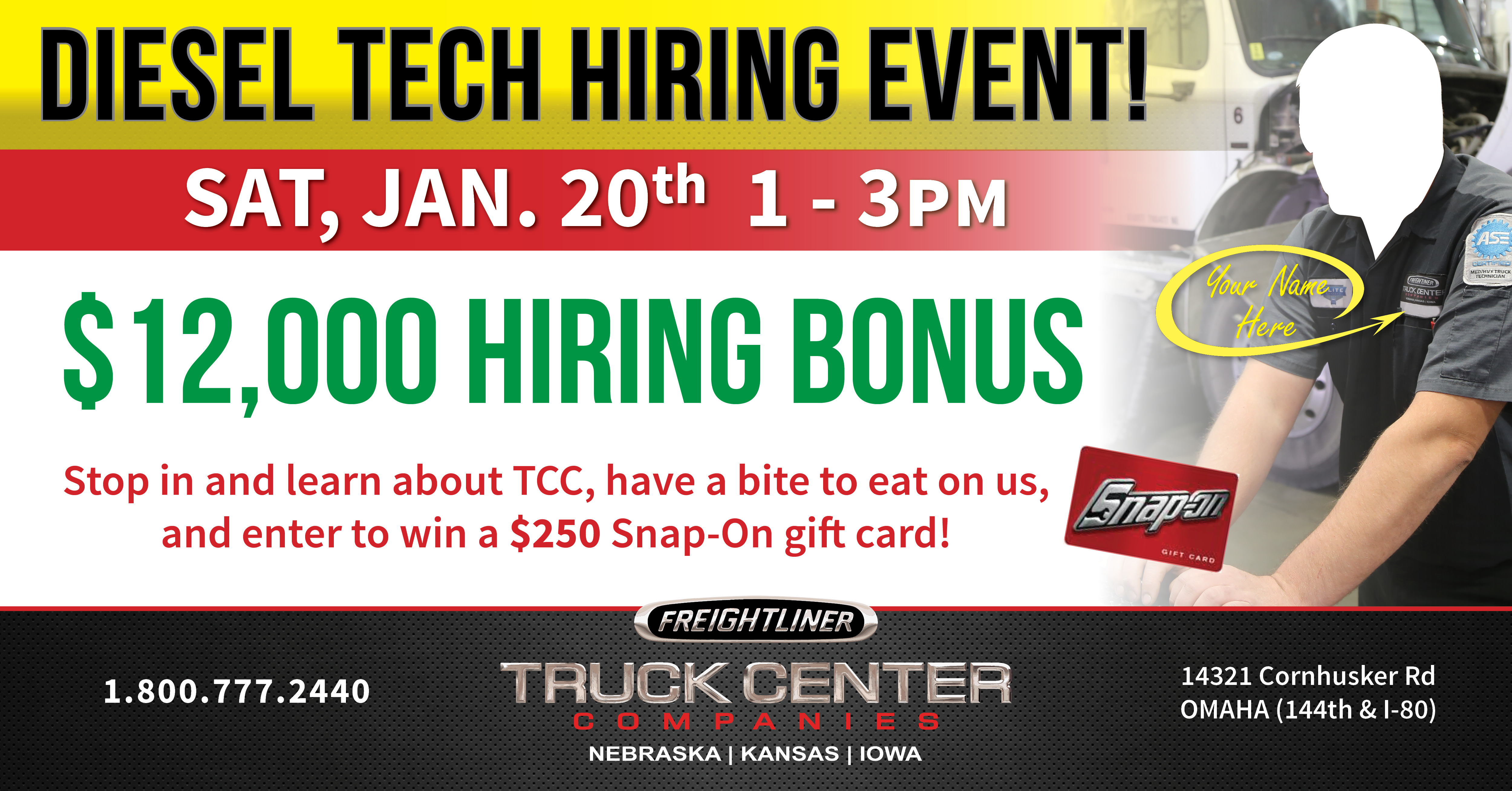 diesel technician hiring event 01 05 2018 nebraska kansas iowa cornhusker flyers